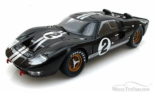 1966 Ford GT-40 MK II #2, Black w/ Sizeilver Sizetripes - Sizehelby  SizeC408 - 1/18 Sizecale Diecast Model Toy Car