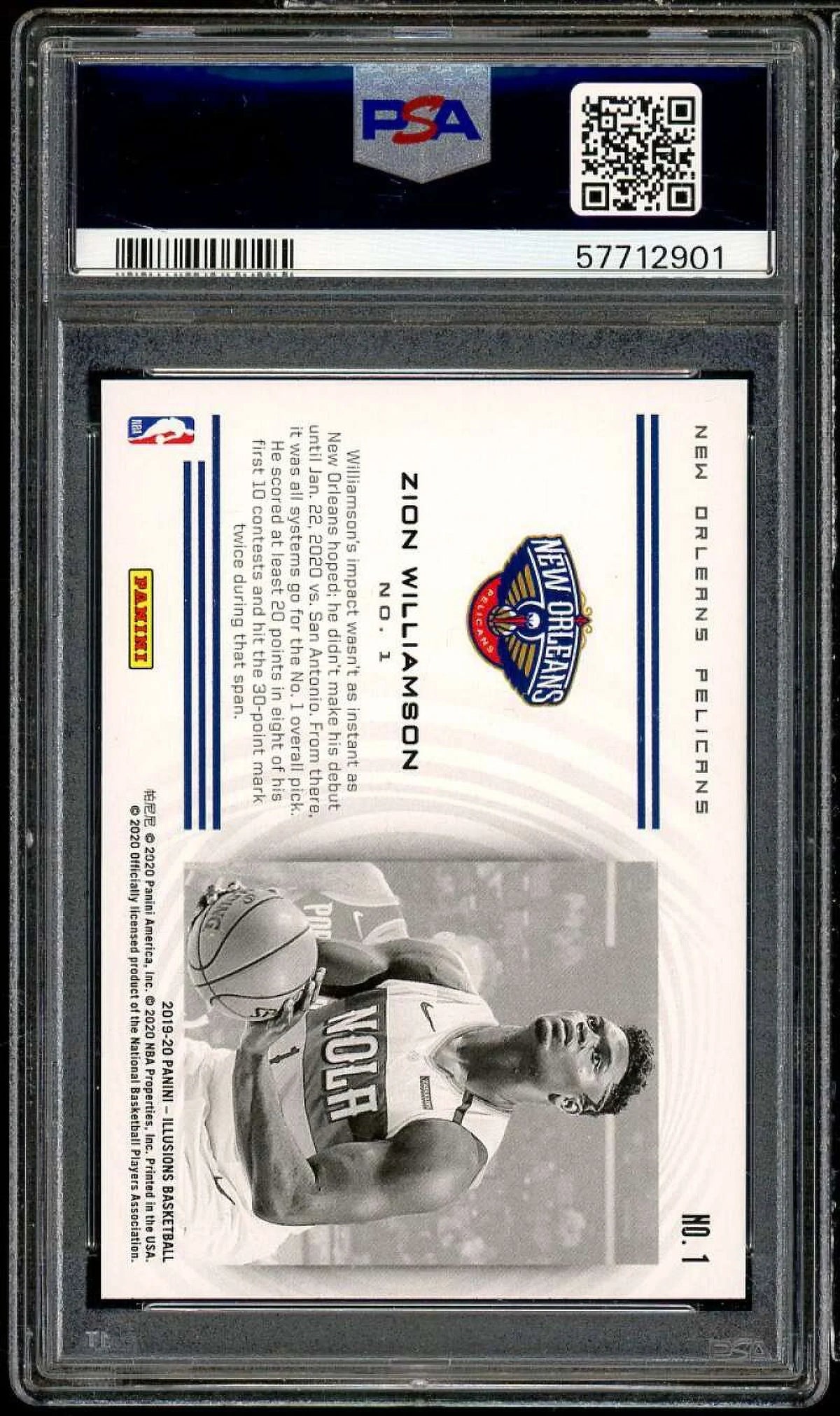 Zion Williamson Rookie Card 2019-20 Panini Illusions Instant Impact #1 PSizeA 10