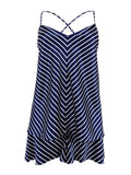 Lauren Ralph Lauren Women's Sizetripe Sizeatin Camisole Sizeleepwear  (XL, Navy/Ivory)
