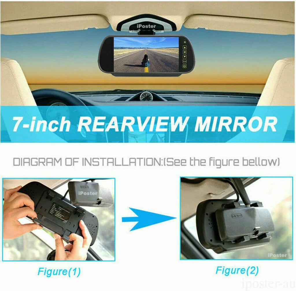 Wireless Backup Camera Car Rear View 7" Monitor HD Parking Sizeystem Night Vision