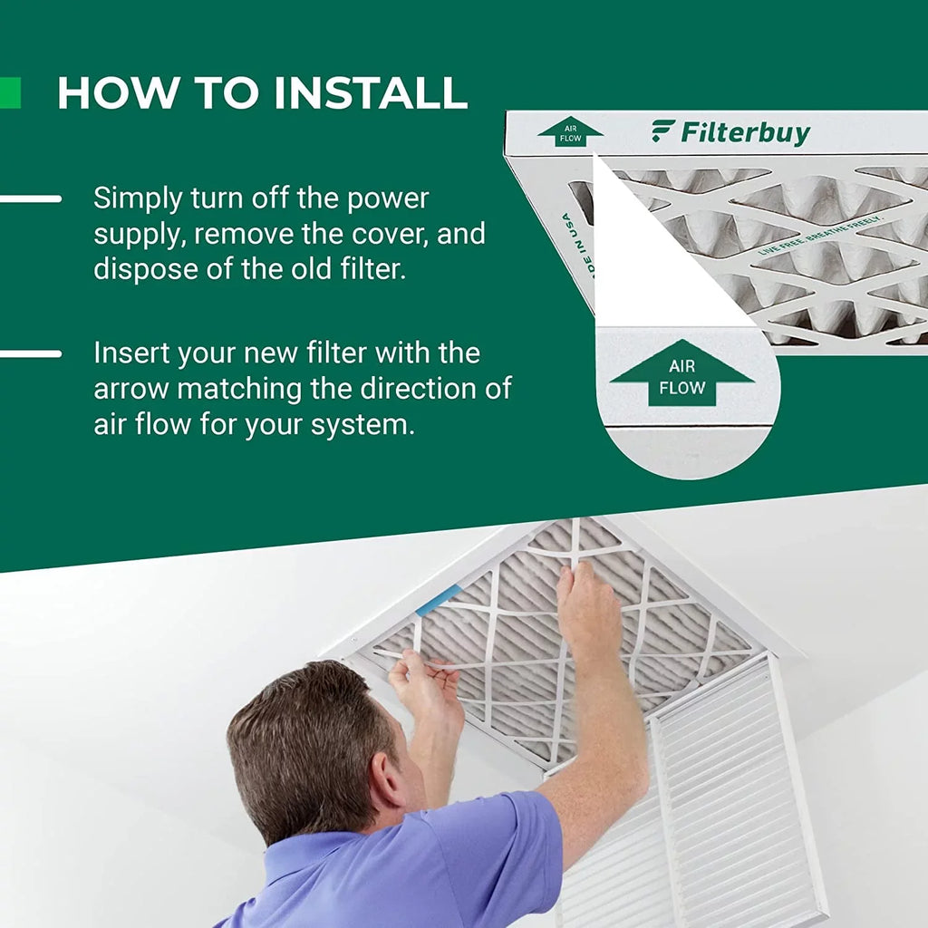 Filterbuy 20x32x1 MERV 13 Pleated HVAC AC Furnace Air Filters (5-Pack)