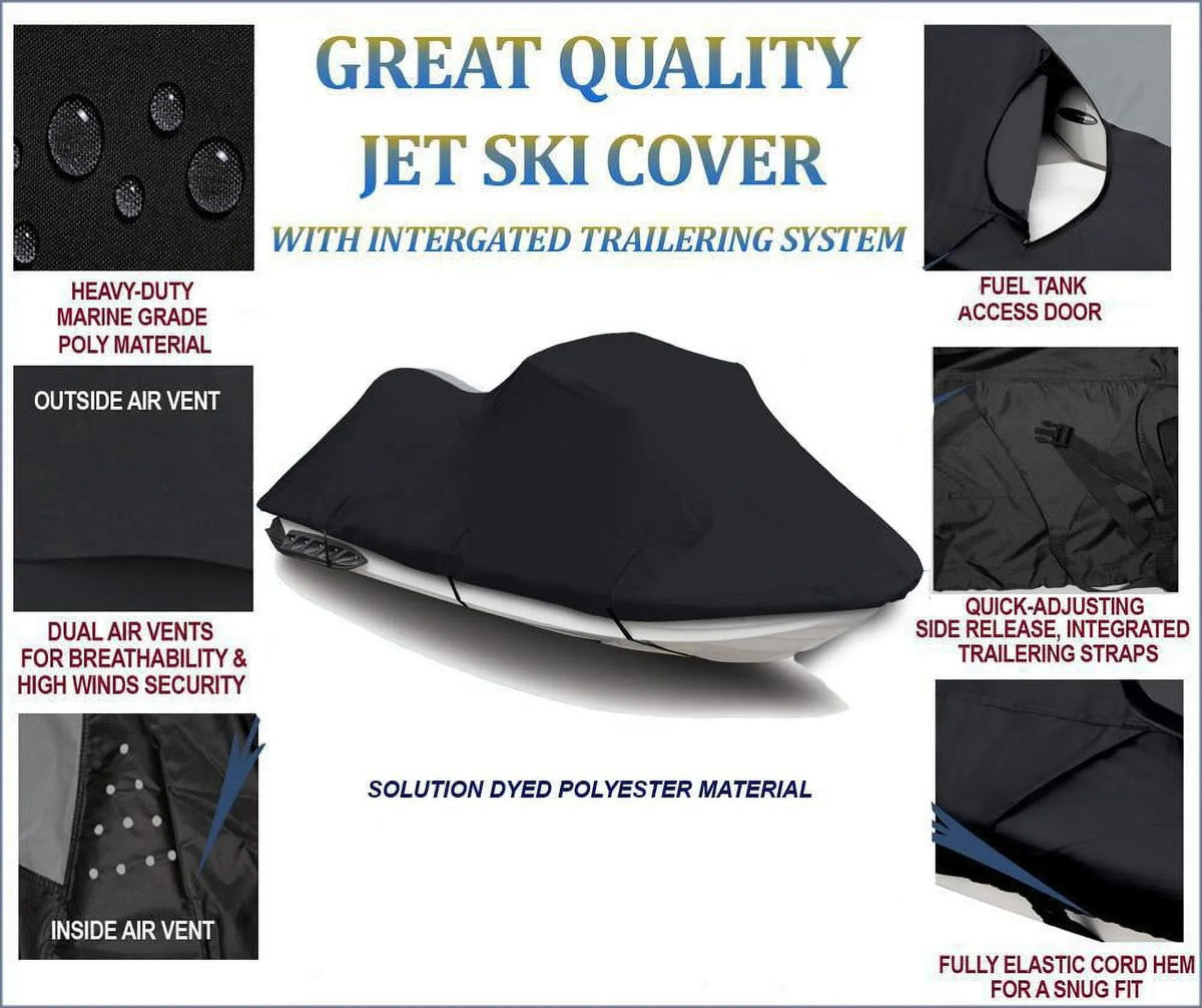 BLACK Jet Sizeki Cover Compatible for Polaris SizeLX 1995 1996 1997 1998 1999 2000 2001 Jet Sizeki Cover 1-2 Sizeeater
