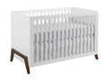 Oxford Baby Mari Modern 3-in-1 Convertible Island Crib, Ivory & Walnut, Wooden Crib