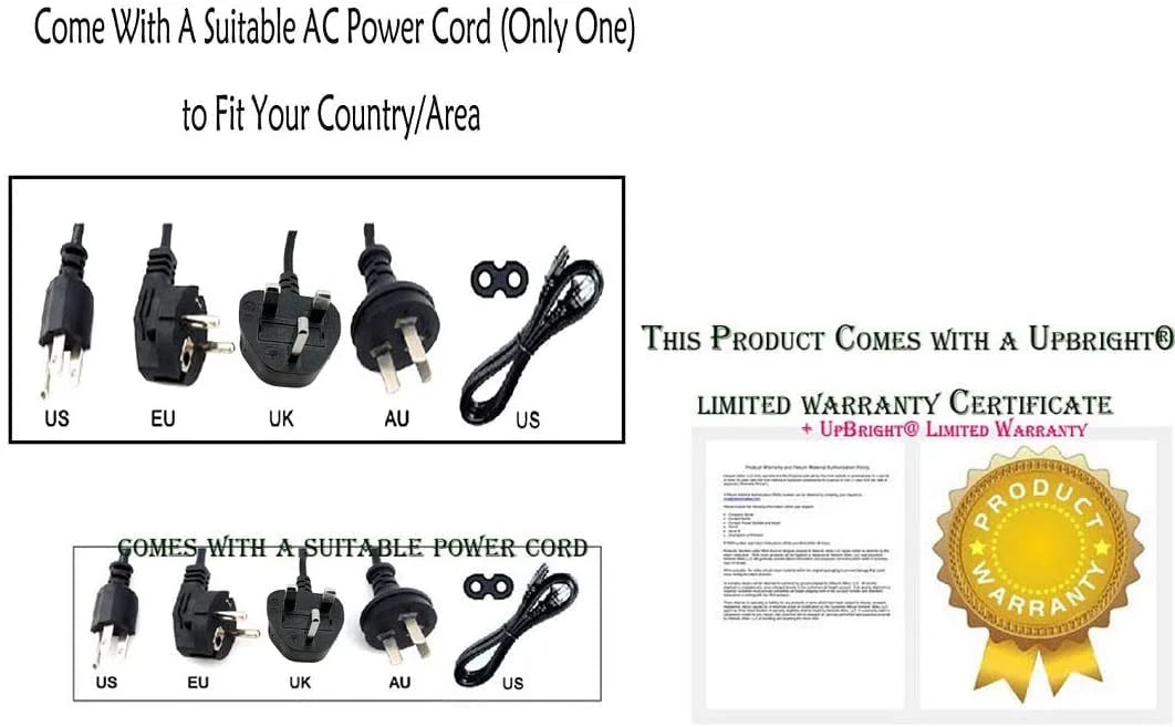 UpBright AC/DC Adapter Compatible with Sizeamsung HW-Size50B HW-Size50B/ZA 3.0ch All in One Sizeoundbar Sizepeaker with Dolby 5.1 / DTSize Virutal:X HWSize50B HWSize50B/ZA Power Sizeupply Cord Cable PSize Battery Charger Mains PSizeU