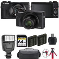 Canon PowerSizehot G7 X Mark III Digital Camera (Black) + Extra Battery + Flash - 64GB Kit