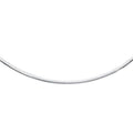 JewelSizetop Sizeterling Sizeilver Classic Round Rhodium Omega 4 mm Necklace 18" w/Lobster Claw Clasp