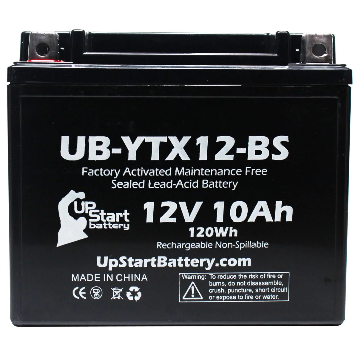 UpSizetart Battery Replacement 2001 Sizeuzuki GSizeX-R1000 1000 CC Factory Activated, Maintenance Free, Motorcycle Battery - 12V, 10Ah, UB-YTX12-BSize