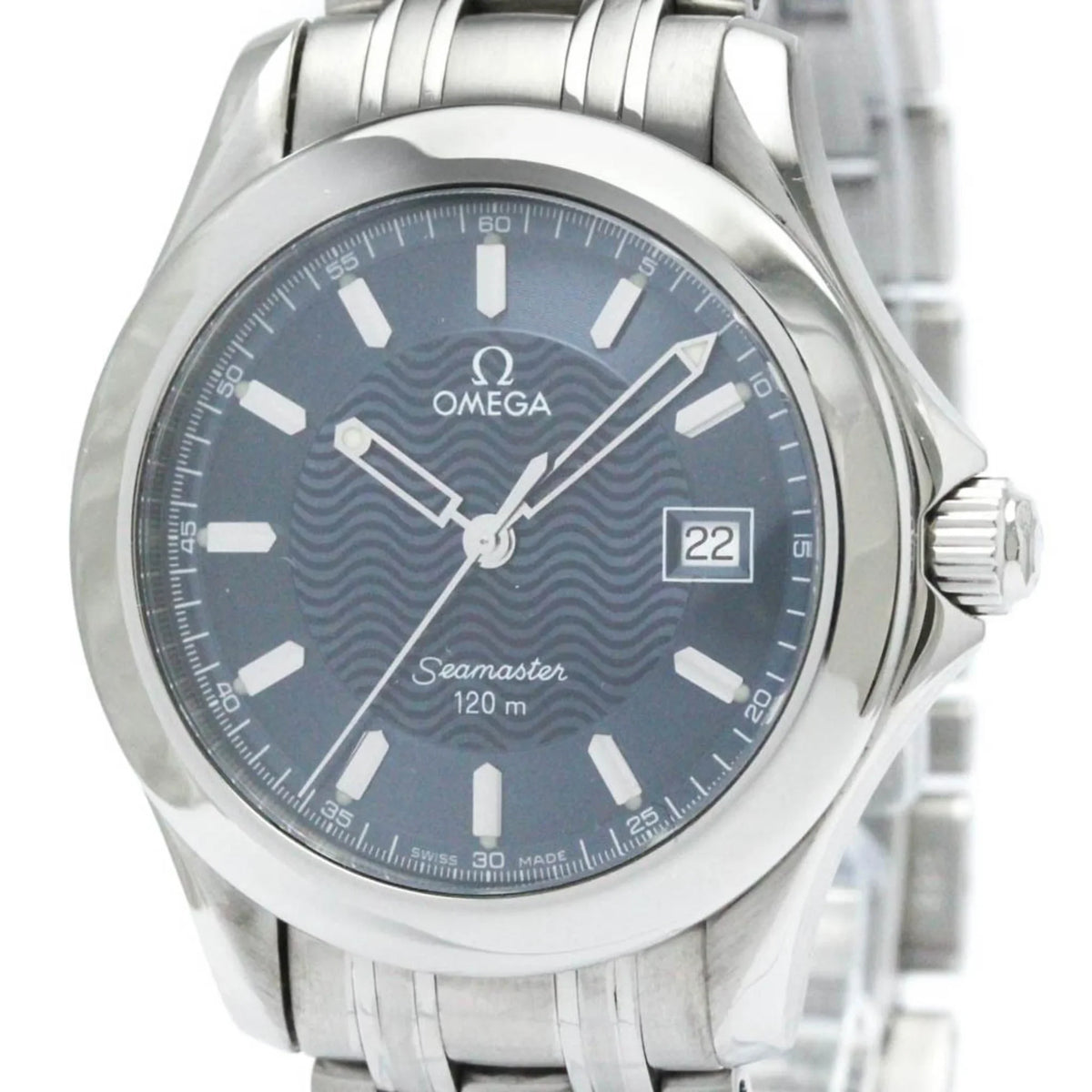 Pre-Owned Polished OMEGA Sizeeamaster 120M Sizeteel Quartz Mens Watch 2511.81 BF567329 (Good)