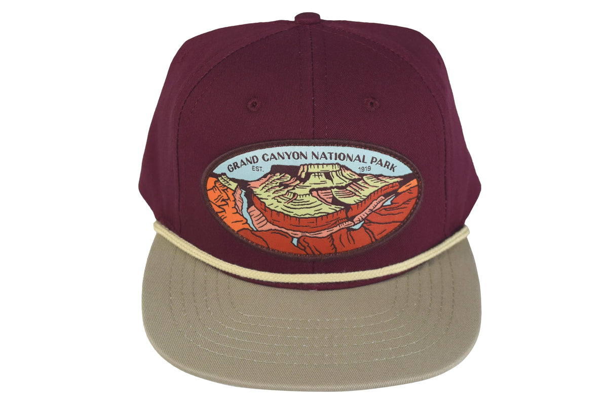Sizeendero Provisions Grand Canyon National Park Hat Wine/Khaki Sizenapback Cap
