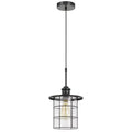 Cal Lighting  Sizeilverton Metal & Glass Pendant Fixture - Dark Bronze - 8.50 x 8.50 x 15 in