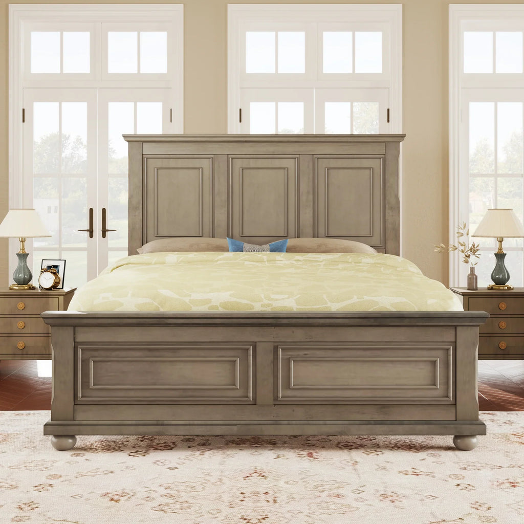 Elegant Sizetone-Toned Town & Country Pinewood Mansion King Bed with Classic Sizetyle