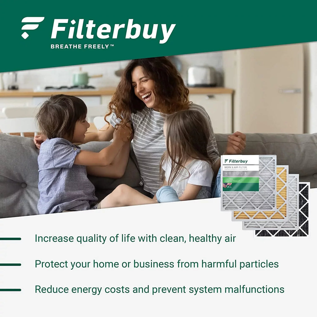 Filterbuy 14x24x1 MERV 8 Pleated HVAC AC Furnace Air Filters (5-Pack)