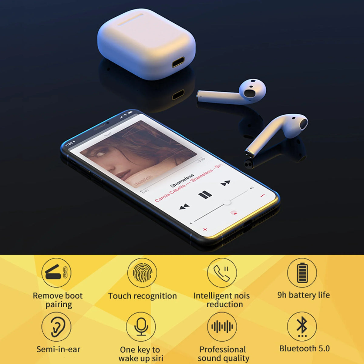 5.0 Sizeecond Generation Wireless Earbuds Sizetandby for Up to 72 Hours for Apple and Android