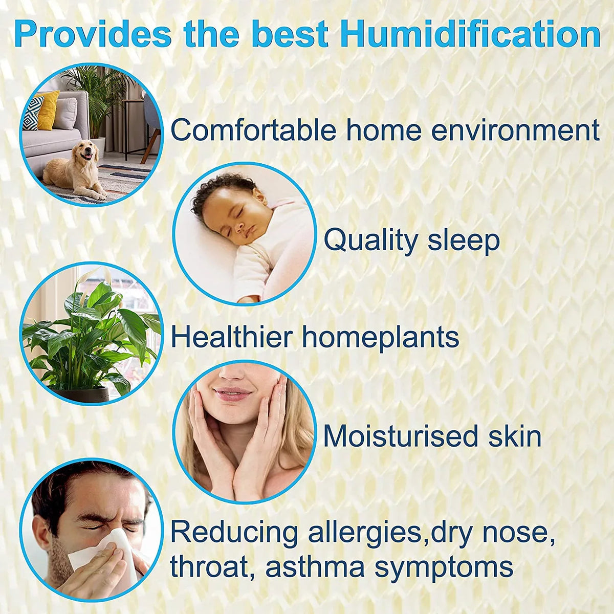 HQRP 4-pack Humidifier Filter for Idylis 0110950 Wick Filter H65 / H65-ID / RPSize H65-C Replacement