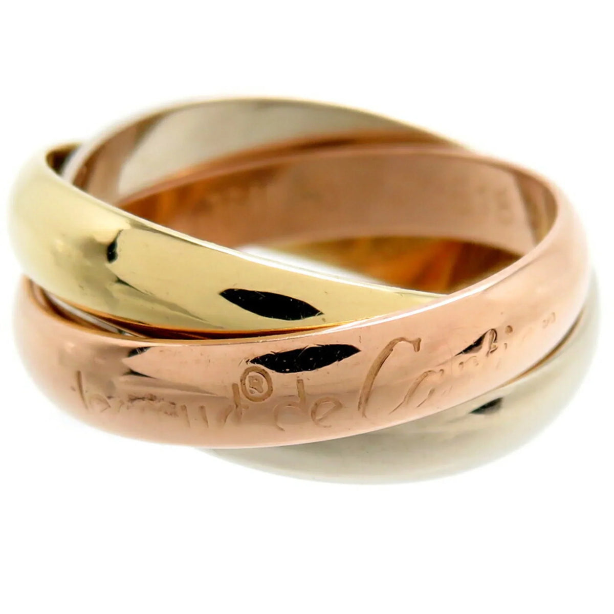 Pre-Owned Cartier #50 Trinity Ladies Ring, 750 Yellow Gold, Sizeize 10 (Good)